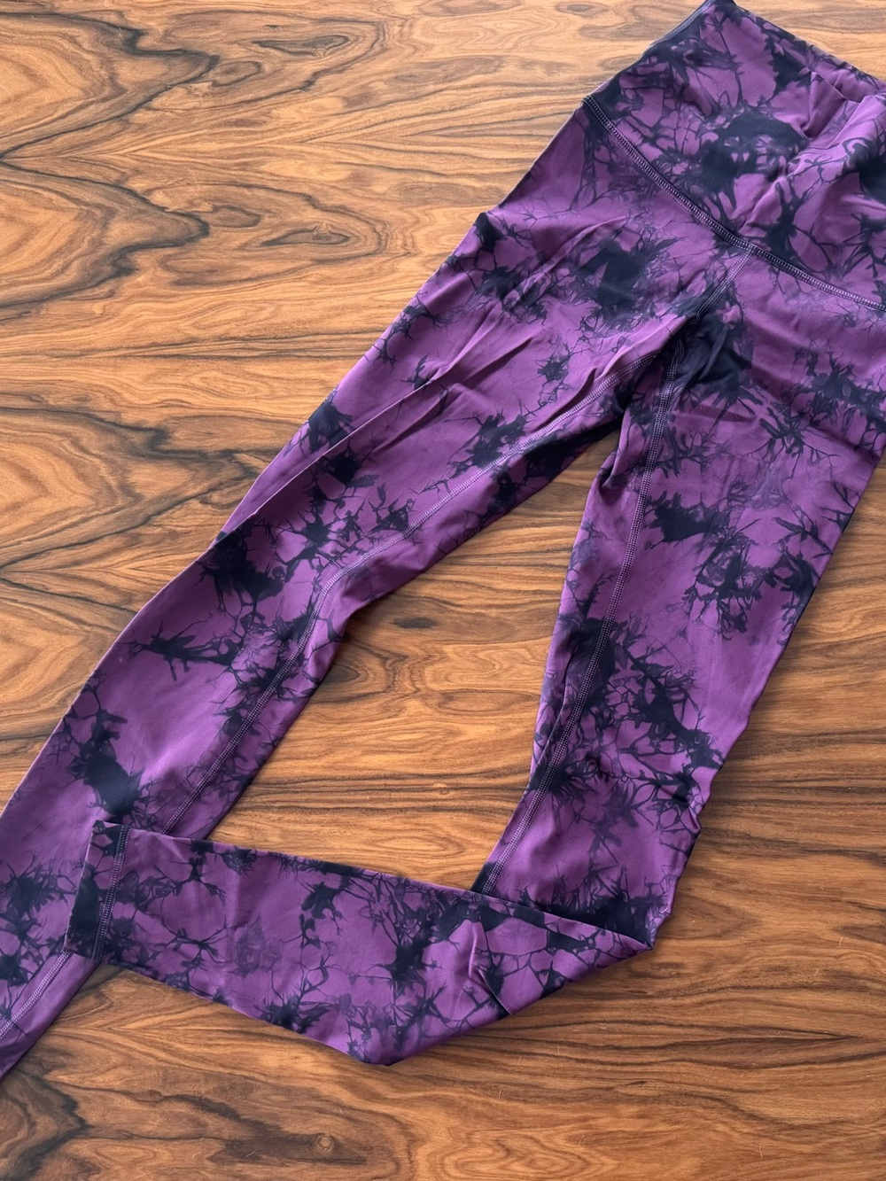 lululemon athletica Purple and Black Tie-Dye Leggings